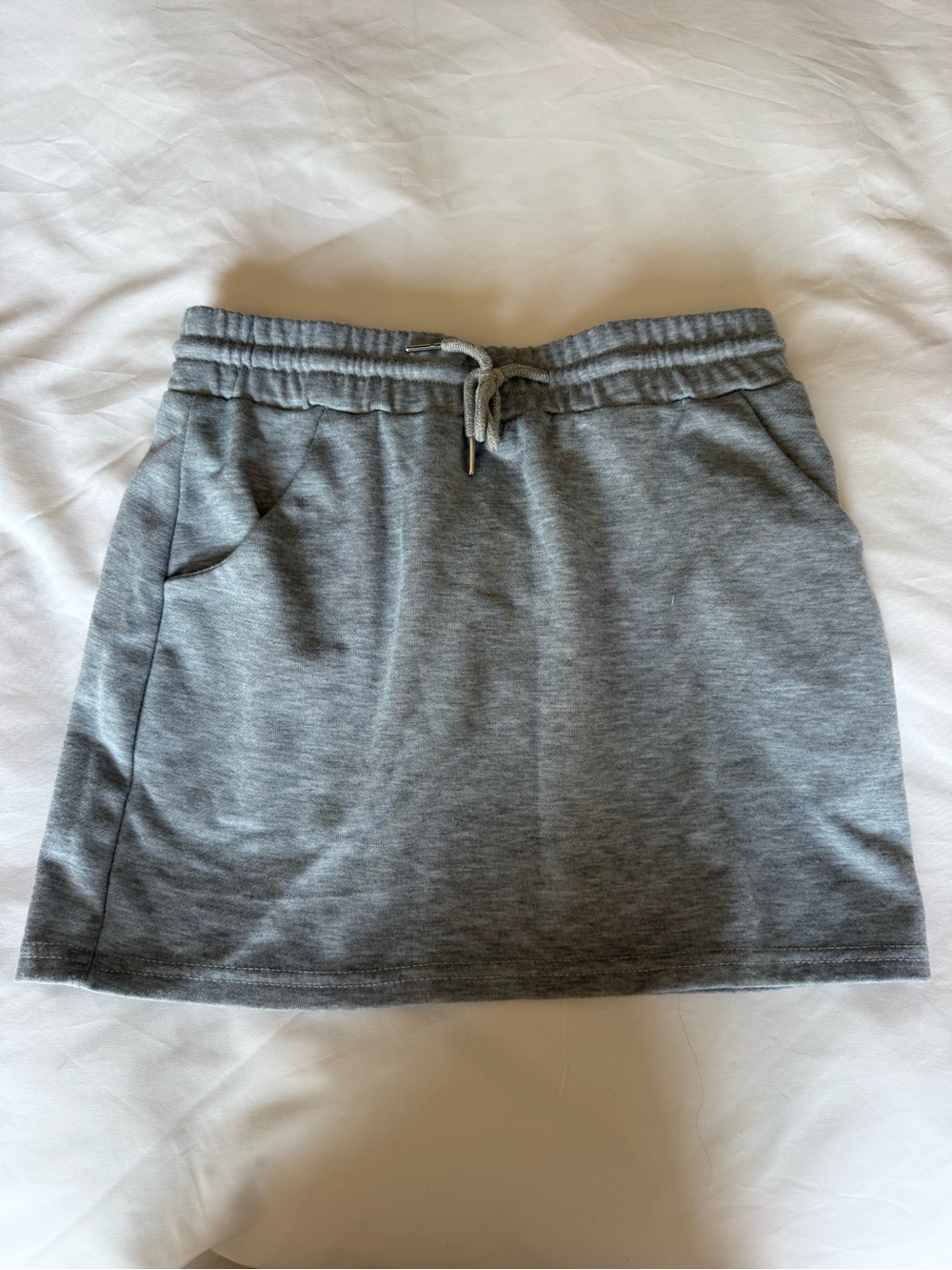 SHEIN Casual Gray Drawstring Mini Skirt